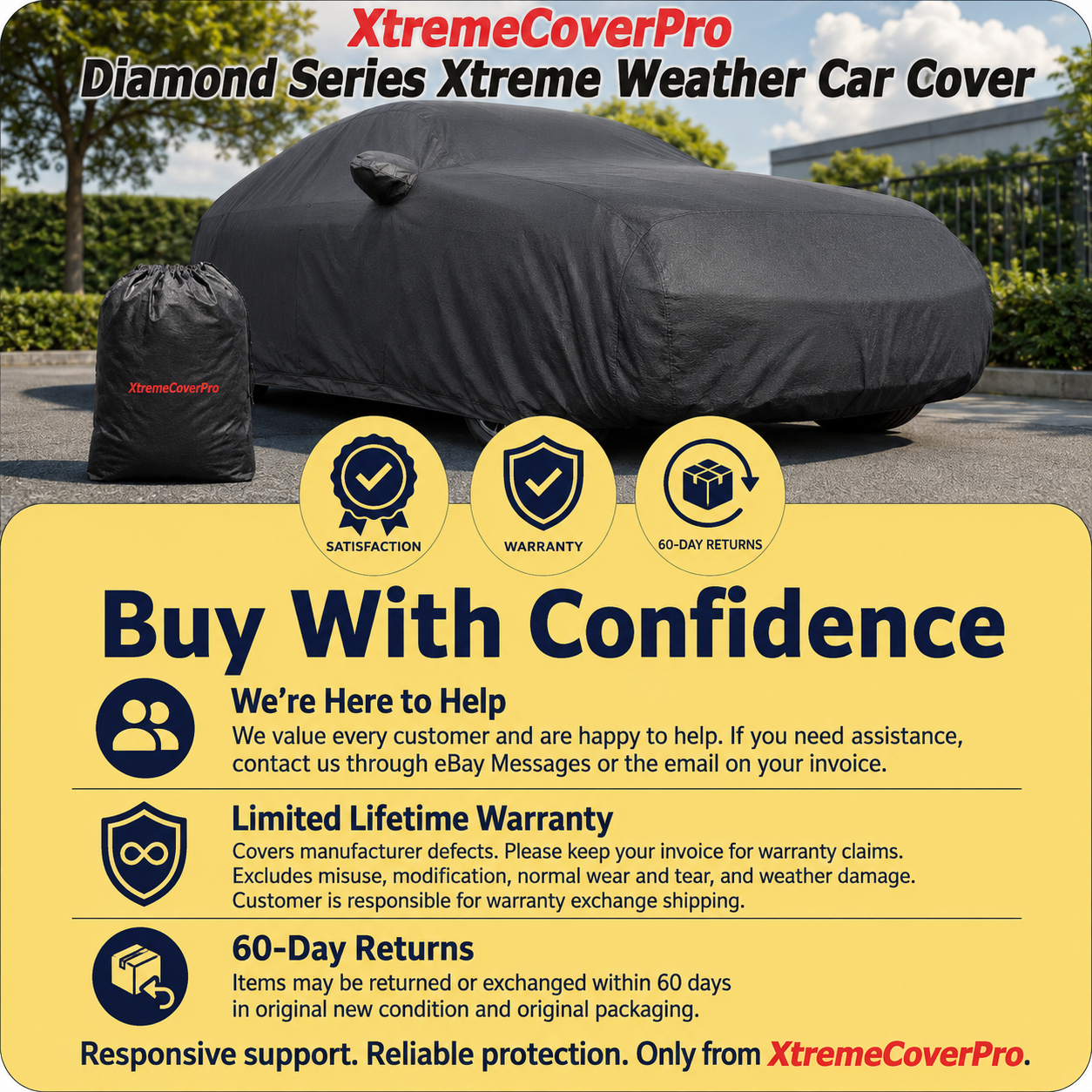 Buy with confidence from XtremeCoverPro with customer support, limited lifetime warranty and 60-day returns