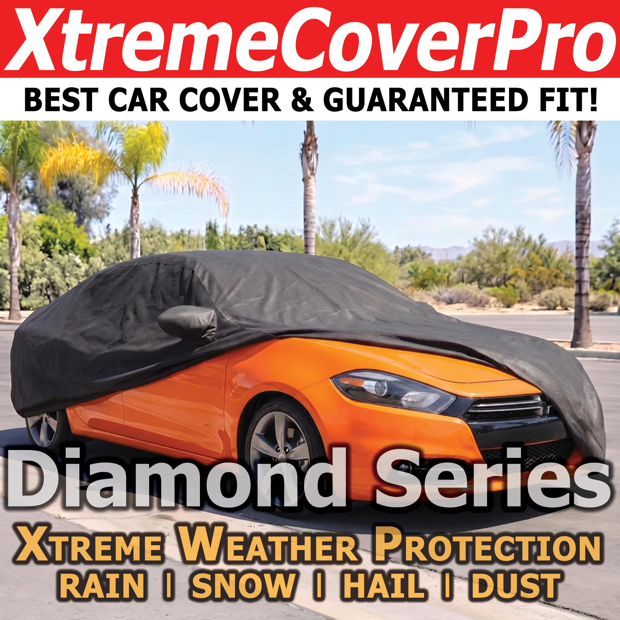 XtremeCoverPro Diamond Series extreme weather car cover with guaranteed fit for rain, snow, hail and dust protection