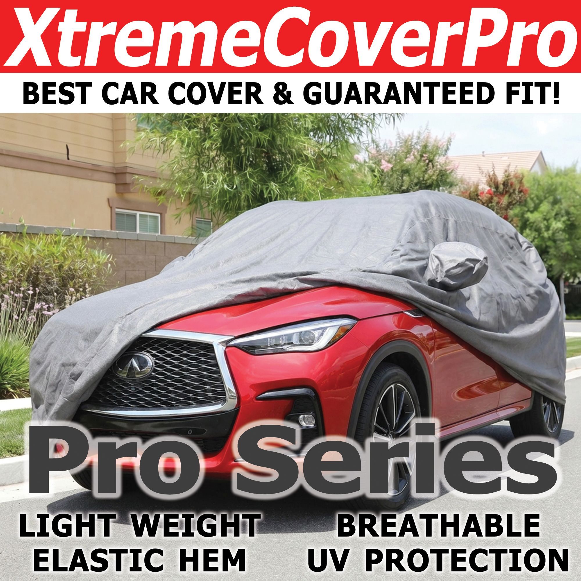 XtremeCoverPro Pro Series grey car cover with mirror pockets